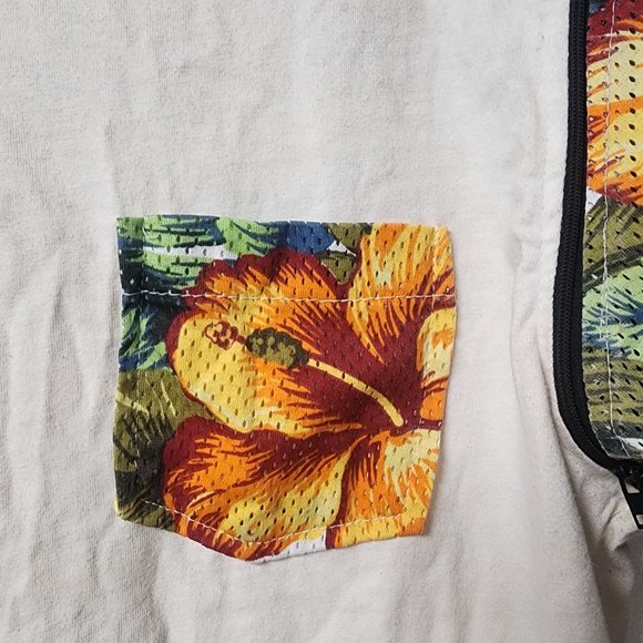 8ighth Dstrkt men's beige tshirt floral removeable sleeves Large G8EZWY - Picture 5 of 11